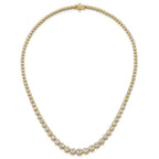 14k 10 carat Lab Grown Diamond VS+ F+ Complete Round 16 inch Graduated Tennis Necklace