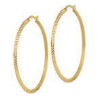 14K Polished Diamond-Cut Hoop Earrings