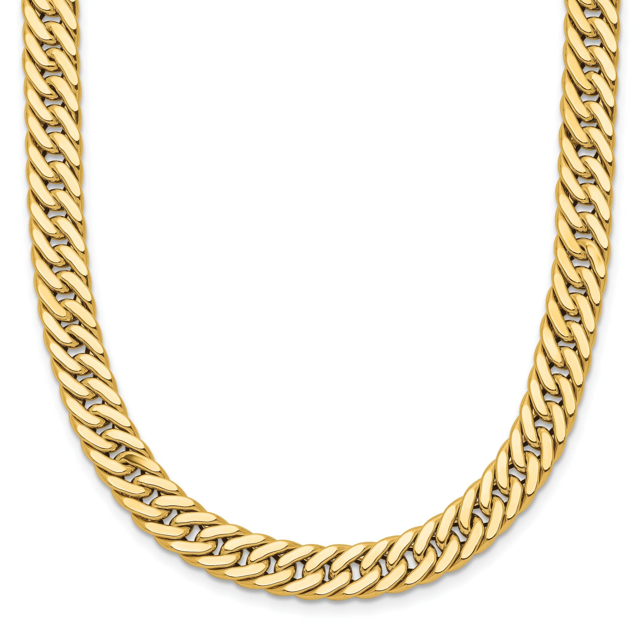 14K Polished and Satin Reversible Fancy Curb Necklace Main image