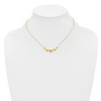 Sterling Silver Gold-tone pol. Fancy Circle w/2in ext. Necklace