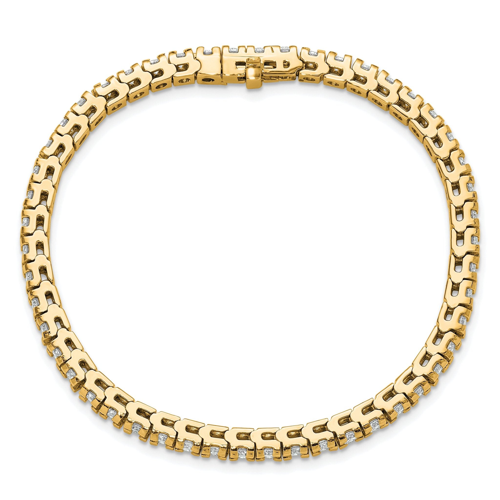 14k Complete 4.65 carat Round AA Diamond 4-prong 7 inch Tennis Bracelet