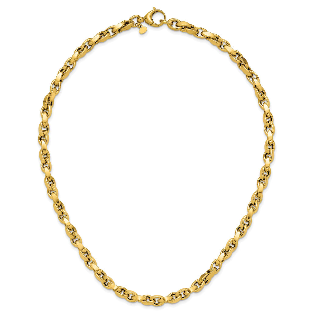 14K Polished Fancy Link Necklace