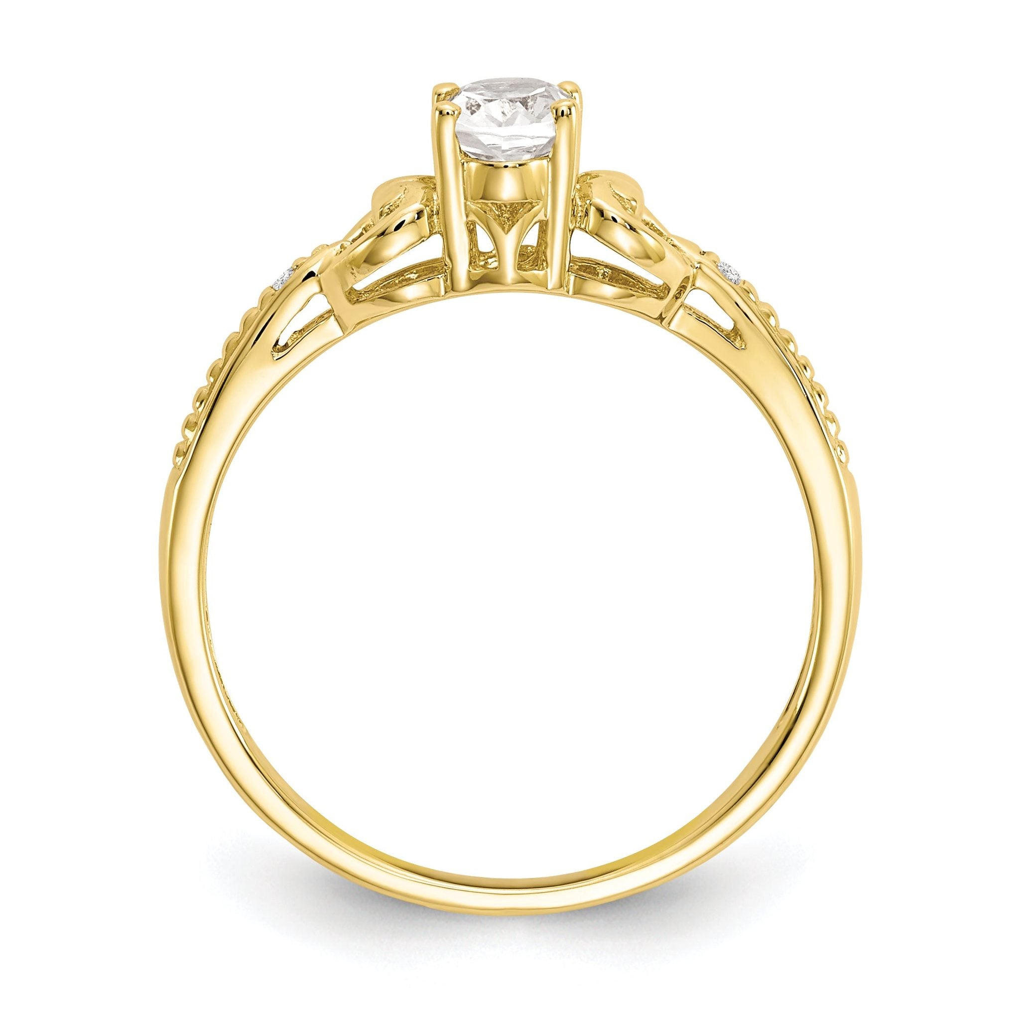 10K White Topaz and Diamond Ring Secondary image