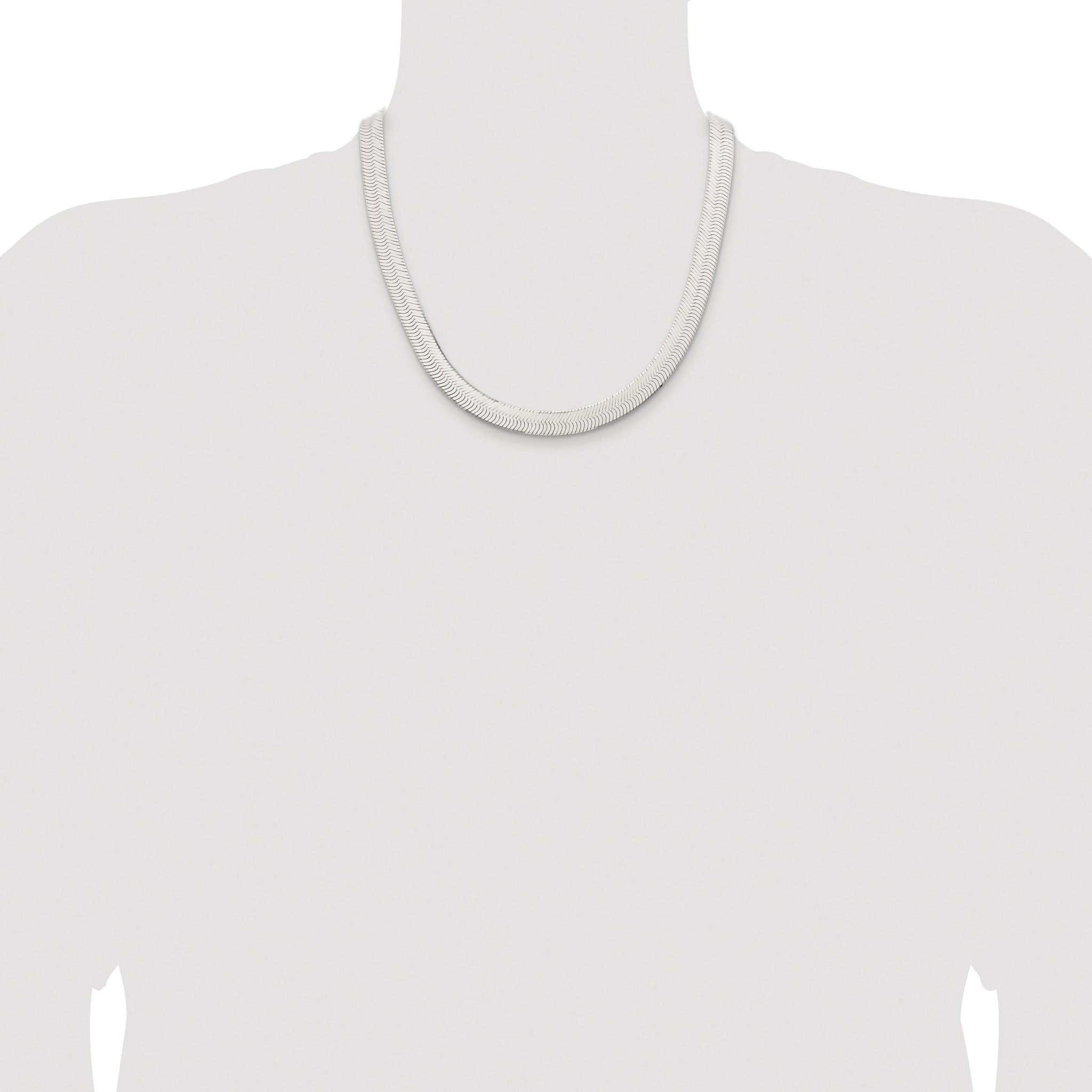 Sterling Silver Rhodium-plated 10.5mm Magic Herringbone Chain