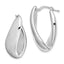 Sterling Silver Polished Twist Hollow Oval Hoop Earrings 30mm Elegant Design