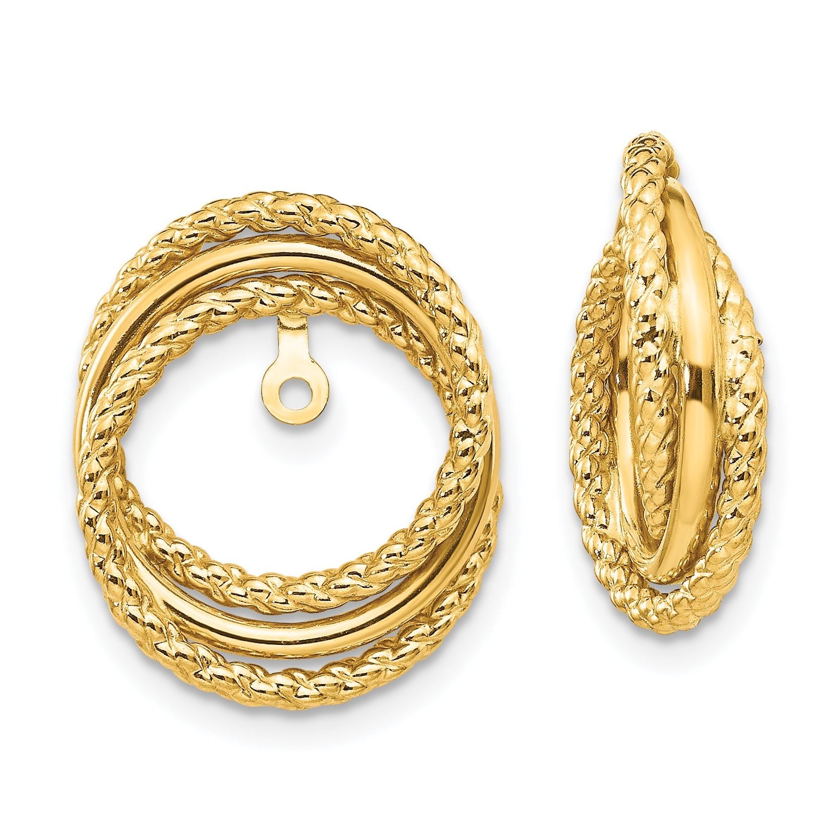 14K Gold Polished Twisted Earring Jackets for Women Main image