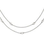 Stainless Steel Polished Two Strand 15.75in w/2in ext Necklace