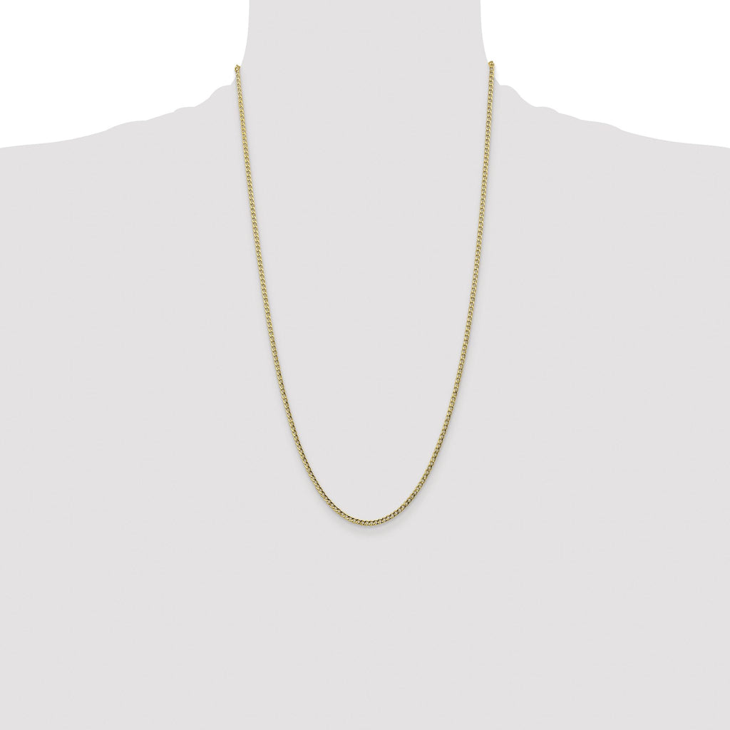 Curb Link Chain Anklet in 10K Yellow Gold, 2.5mm