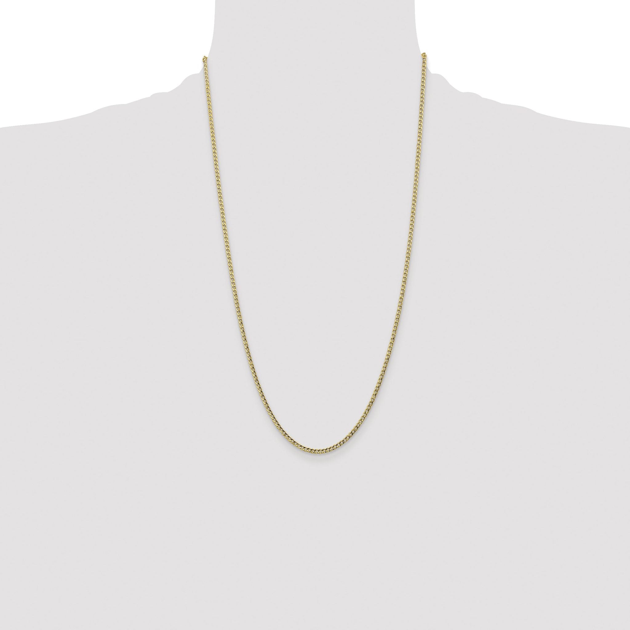 Curb Link Chain Anklet in 10K Yellow Gold, 2.5mm