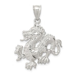 Sophia Jewelers Men's Sterling Silver 925 Dragon Pendant with Polished Finish