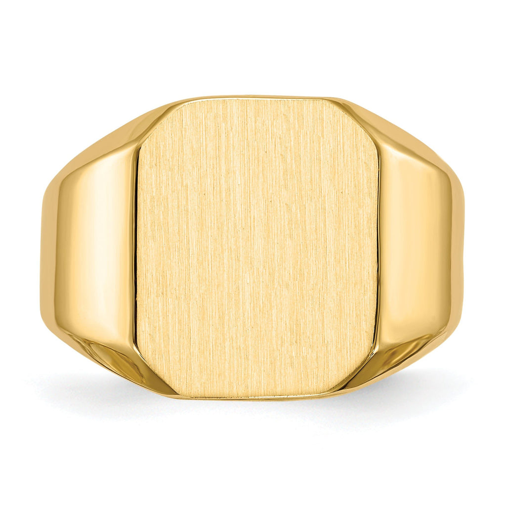 14k 15.5x13.0mm Closed Back Men's Signet Ring