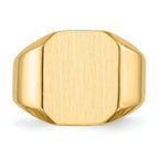 14k 15.5x13.0mm Closed Back Men's Signet Ring