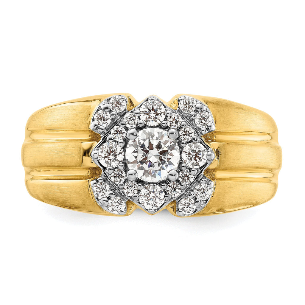 14k Two-Tone 1 carat Lab Grown Diamond VS/SI+ G+ Complete Men's Ring