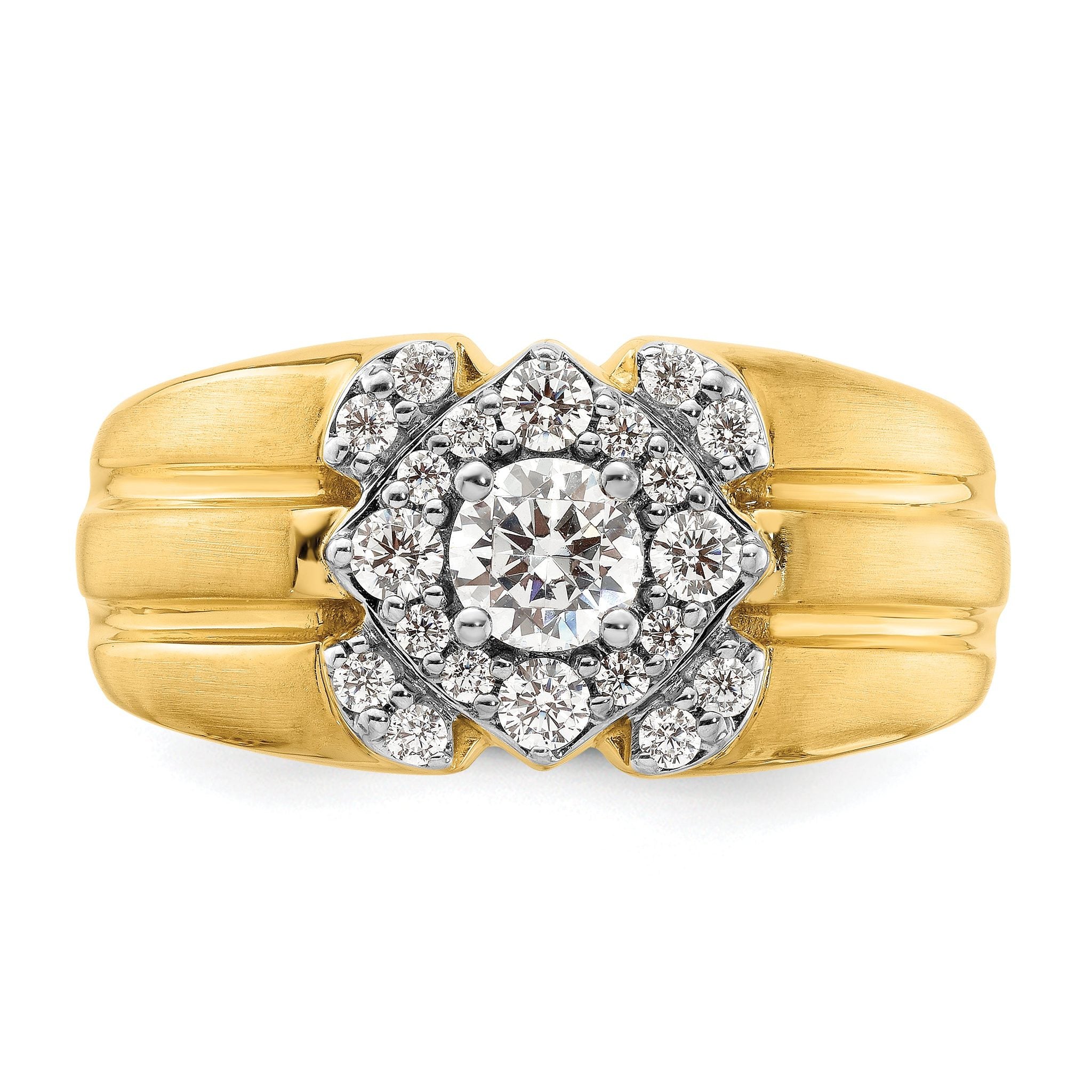 14k Two-Tone 1 carat Lab Grown Diamond VS/SI+ G+ Complete Men's Ring