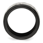 Sterling Silver Inlay Wedding Band in Black Titanium, 11mm