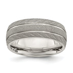Polished & Satin Wedding Band in Stainless Steel, 8mm