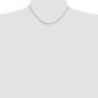 8-Sided Box Chain Necklace in Sterling Silver, 1mm