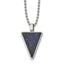 Lapis Triangle Pendant Necklace in Stainless Steel