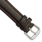 Smooth Leather Watch Band in Dark Brown, 19mm