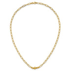 14K Polished Graduated Beads 18 inch Paperclip Link Necklace