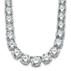 14k White Gold 72 3/8 carat Lab Grown Diamond VS/SI+ G+ Complete Round 20 inch Graduated Tennis Necklace