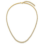 14k 5 carat Lab Grown Diamond VS/SI+ G+ 16 inch with a 2 inch extension Graduated Bezel Set Tennis Necklace