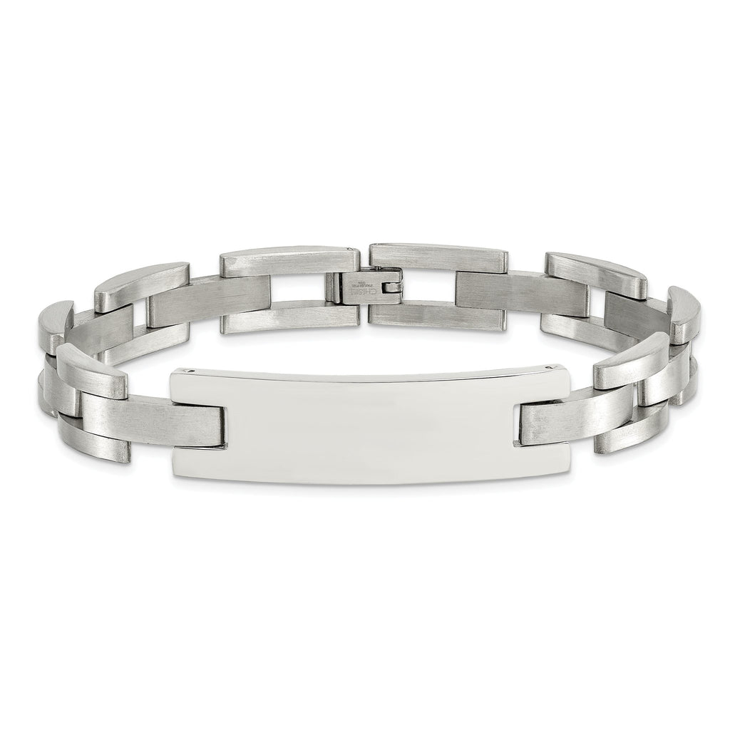 Stainless Steel Brushed and Polished ID Bracelet for Men