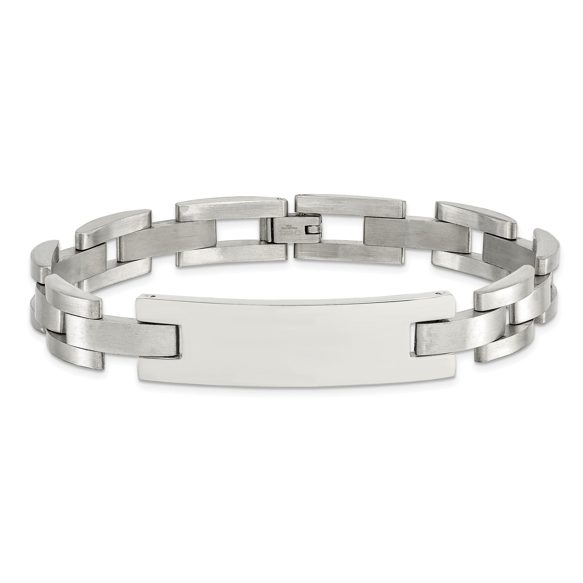 Stainless Steel Brushed and Polished ID Bracelet for Men