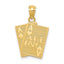 14K Gold Ace of Hearts & Spades Pendant Polished, Solid, Men's Charm