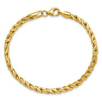 14K Polished Square Twisted Link Bracelet