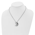Stainless Steel Polished Hammered 18in Necklace