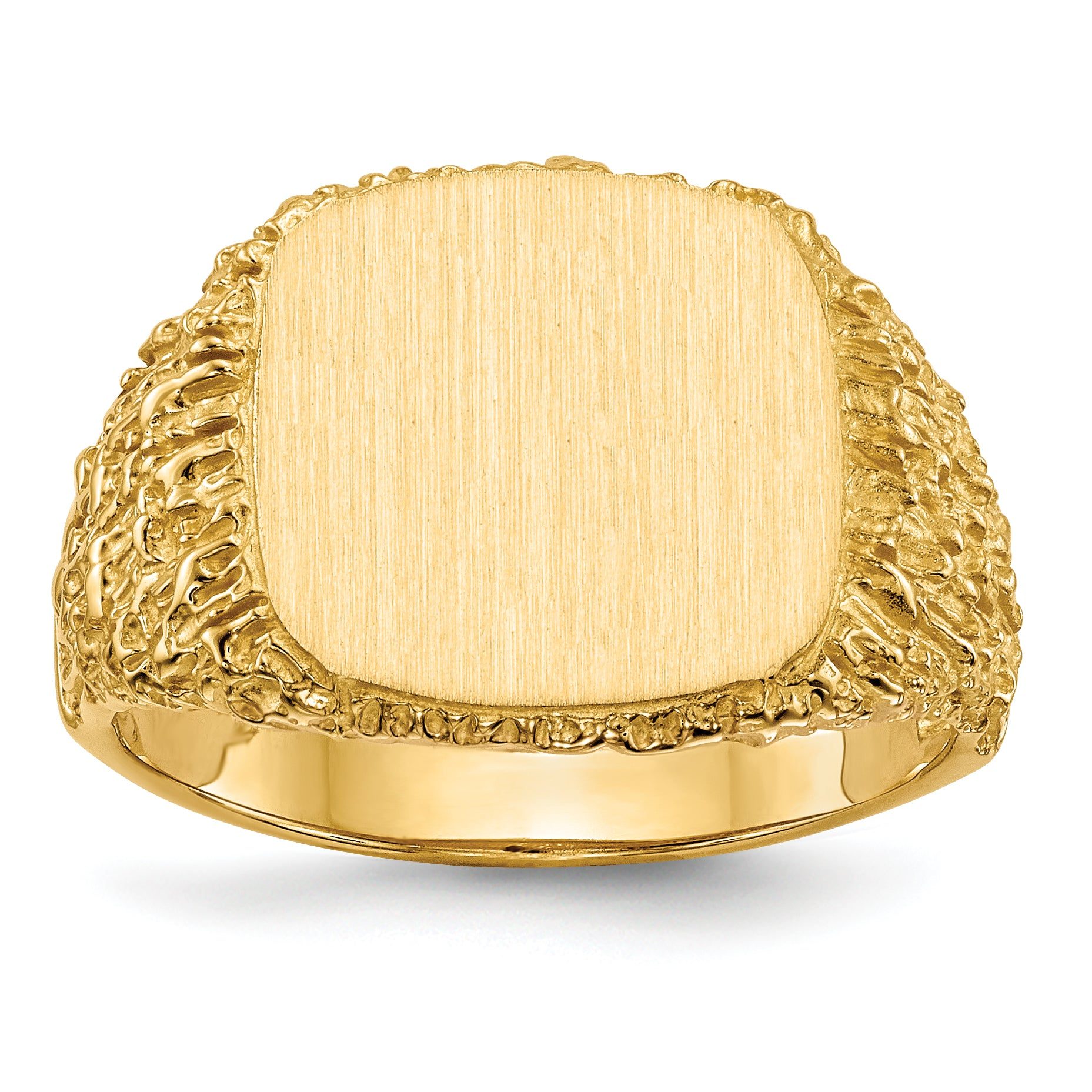 14k 13.5x13.5mm Open Back Men's Signet Ring Main image