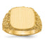 14k 13.5x13.5mm Open Back Men's Signet Ring