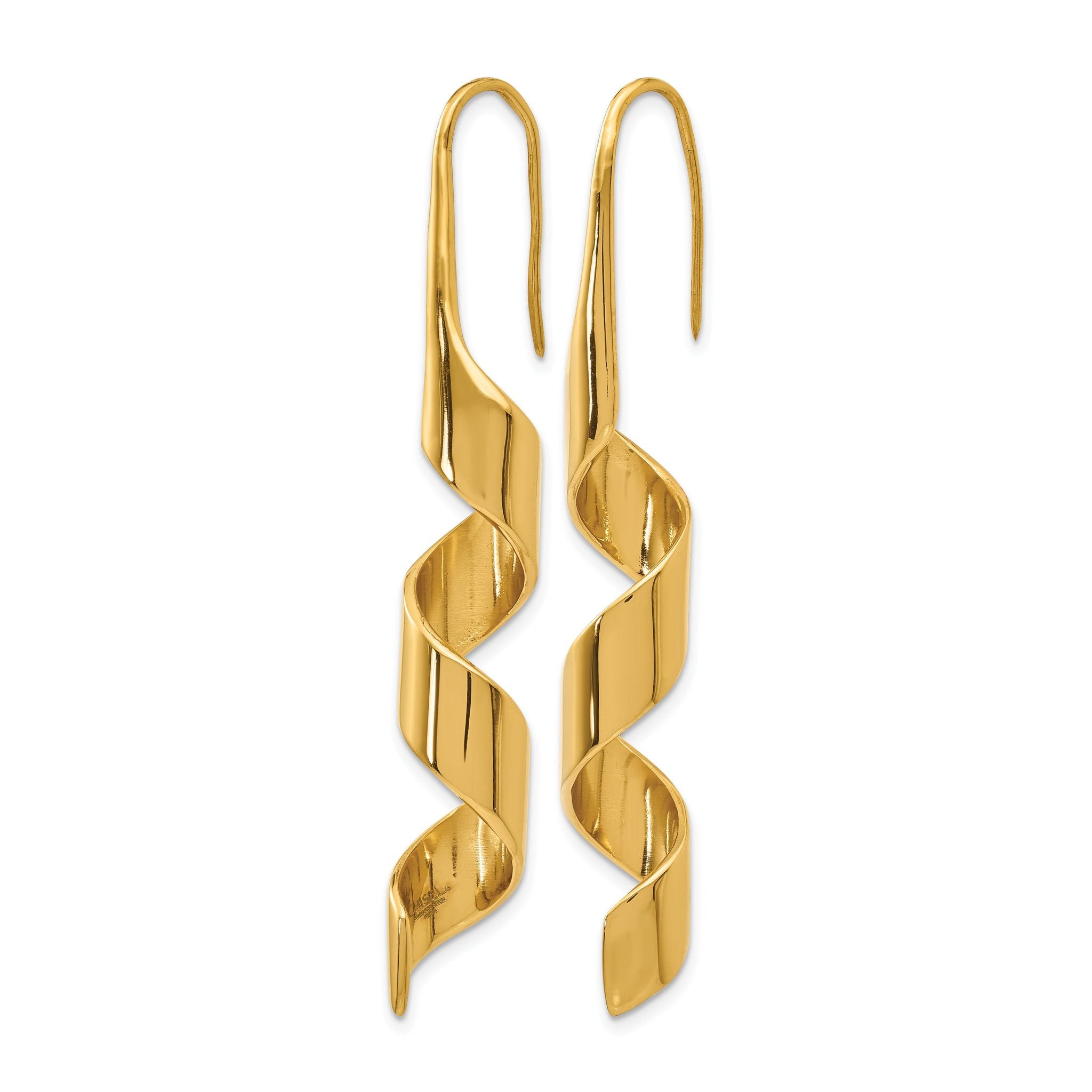 Stainless Steel Gold-Tone Polished Drop Dangle Earrings for Women Secondary image