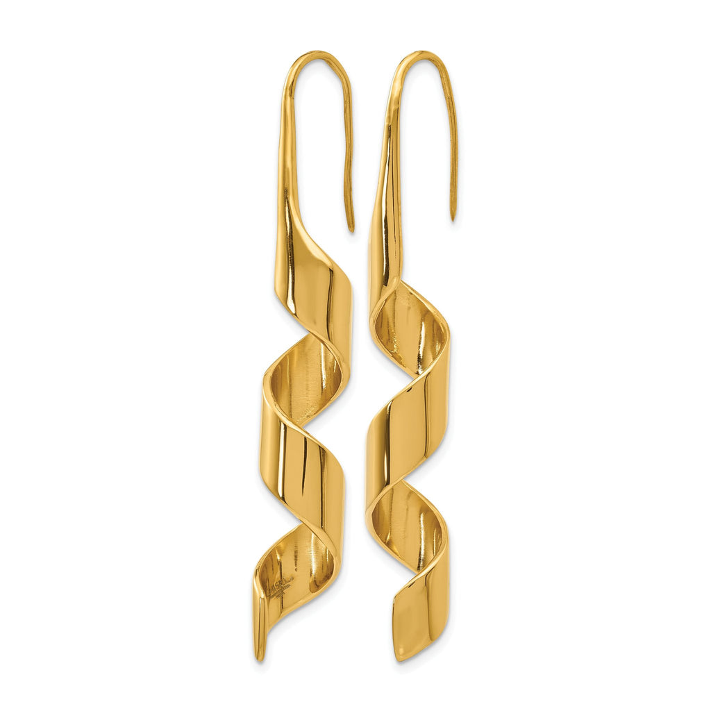 Stainless Steel Gold-Tone Polished Drop Dangle Earrings for Women