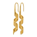 Stainless Steel Gold-Tone Polished Drop Dangle Earrings for Women