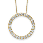 14k 3 carat Lab Grown Diamond VS+ F+ Complete 18 inch Circle Slide Necklace