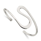 Sterling Silver 925 Women's Flexible Cuff Bangle with Polished Finish
