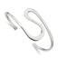 Sterling Silver 925 Women's Flexible Cuff Bangle with Polished Finish