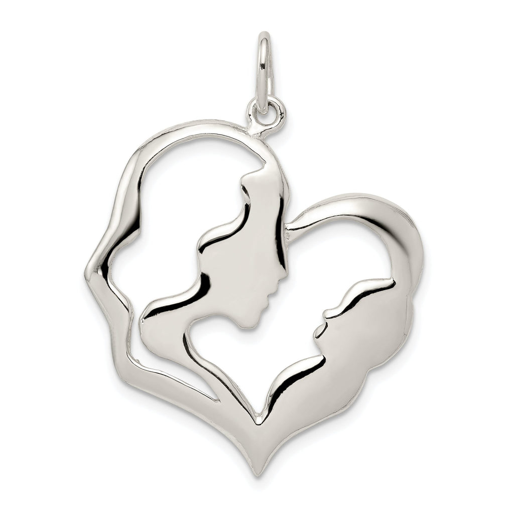 Sterling Silver 925 Mother & Baby Pendant with Polished Anti-Tarnish Finish
