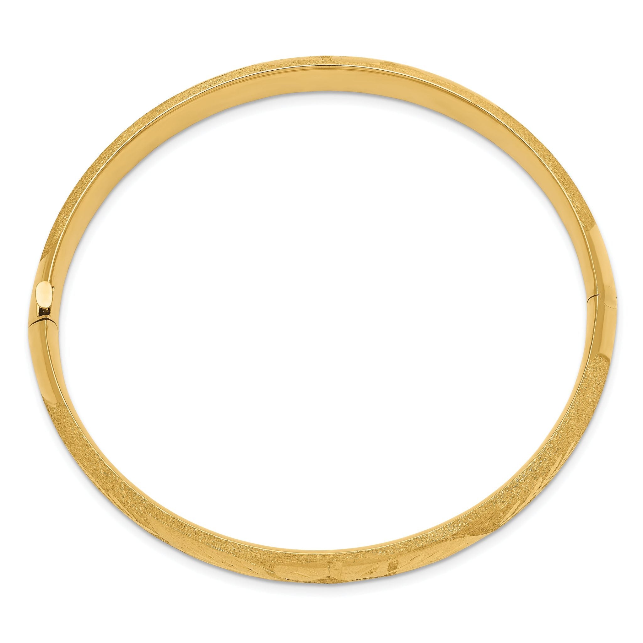 14k 5/16 Florentine Engraved Hinged Bangle Bracelet Secondary image