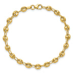 14K Polished Puffed Mariner Link Bracelet
