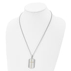 Chisel Stainless Steel Brushed and Polished Yellow IP-plated Cross Dog Tag on a 22 inch Curb Chain Necklace