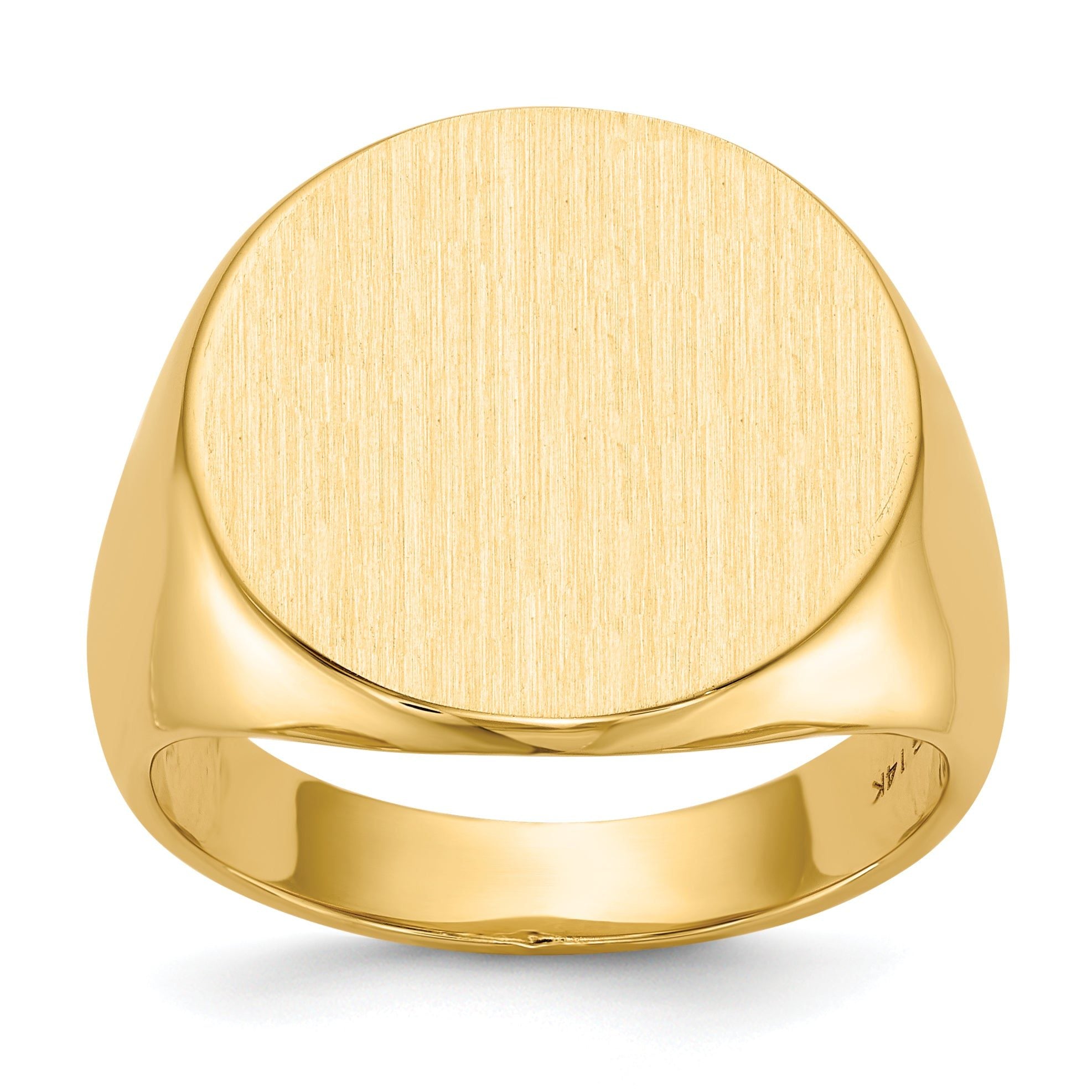 14k 18.0x17.5mm Closed Back Mens Signet Ring Main image