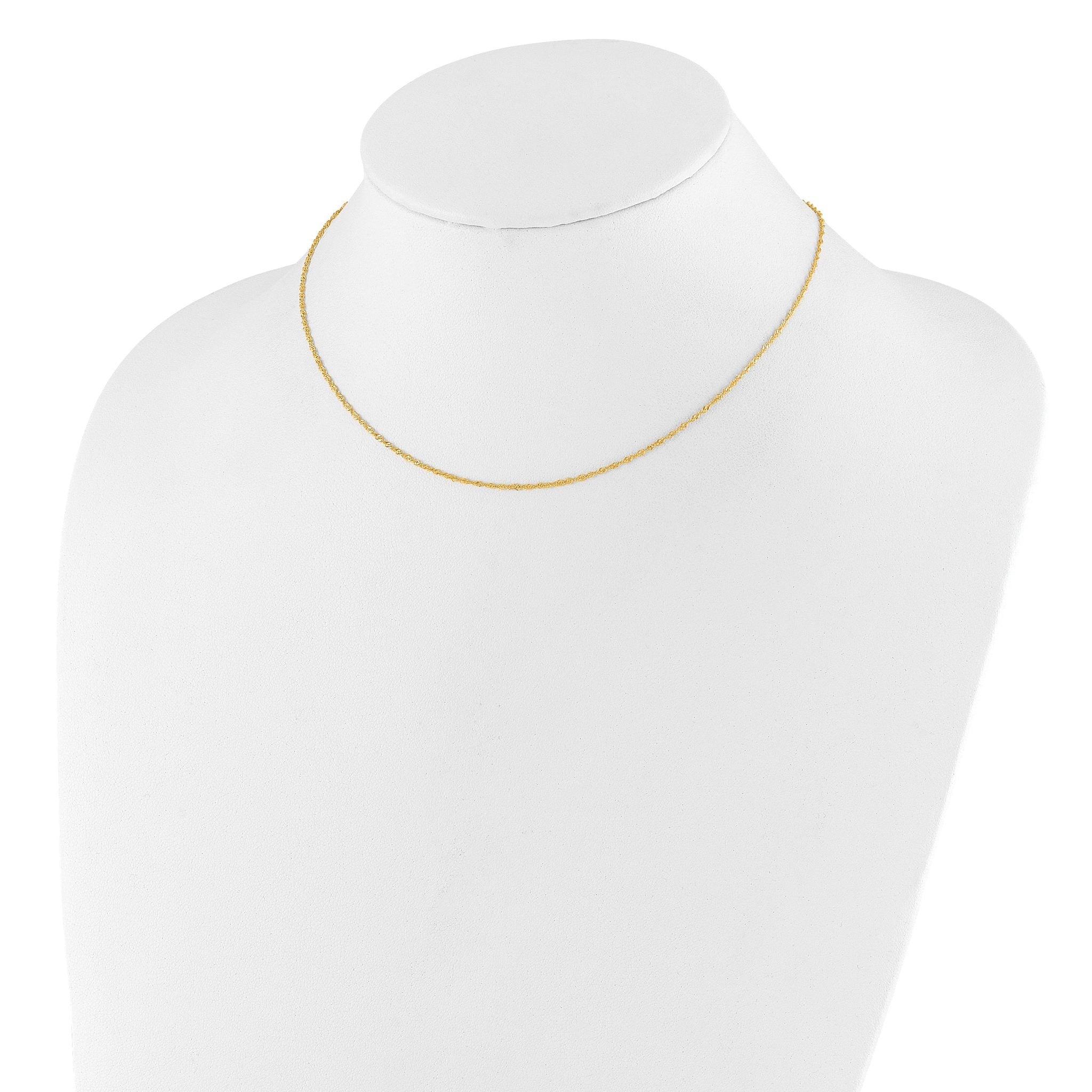 Adjustable Singapore Chain in 10K Yellow Gold, 1.25mm
