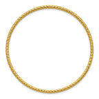 Stainless Steel Polished and Textured Yellow IP-plated 2mm Slip on Bangle Bracelet for Women