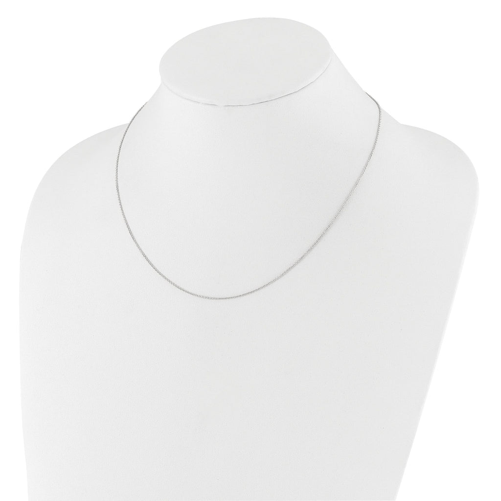 1.1mm 10K White Gold Round Cable Chain
