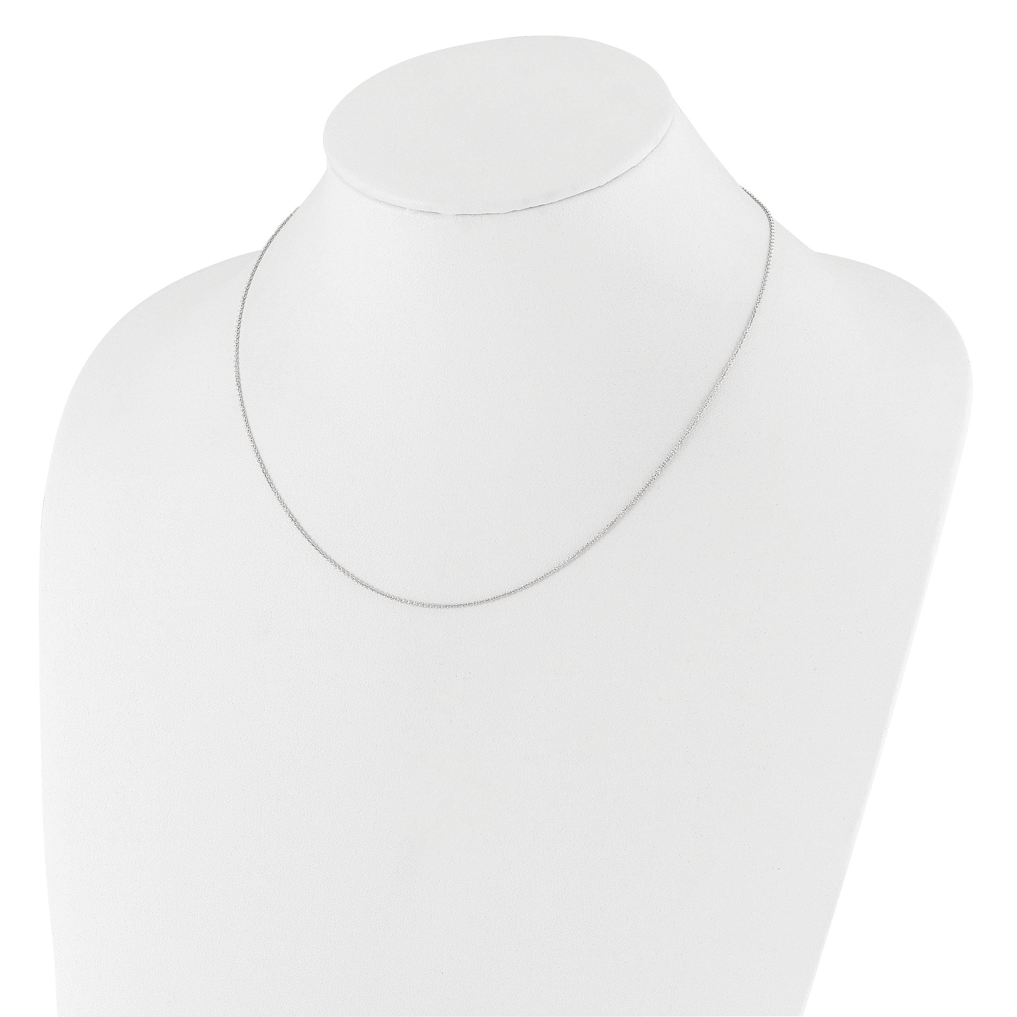1.1mm 10K White Gold Round Cable Chain