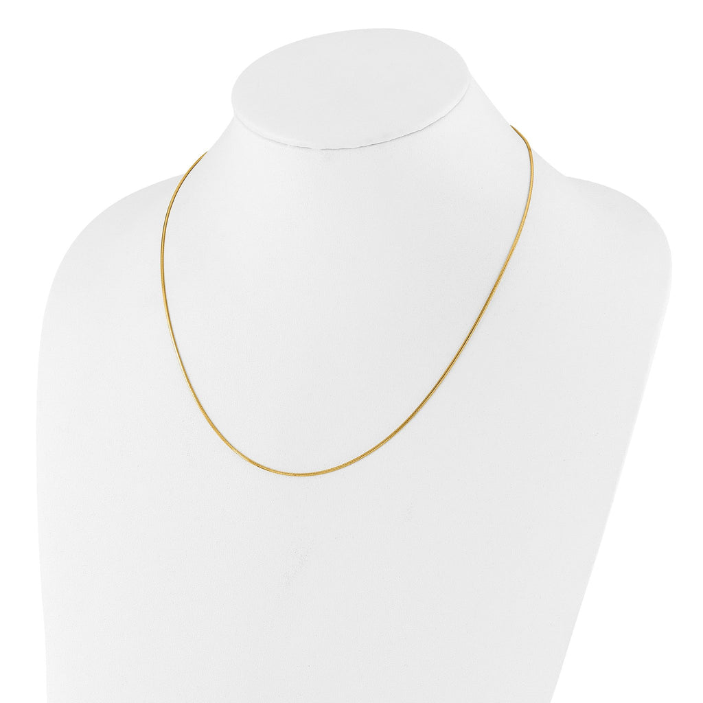 Sterling Silver Gold-plated Adjustable 1mm D/C Square Snake Chain