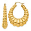 14K Gold Polished Scalloped Hoop Earrings for Women